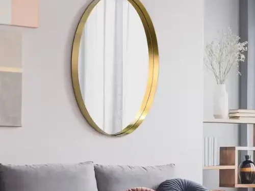 Gương inox mạ vàng Oval