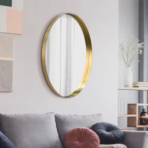 Gương inox mạ vàng Oval