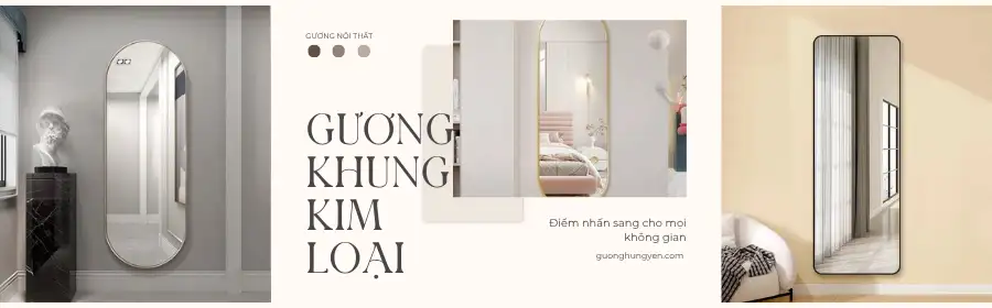 banner gương khung kim loại