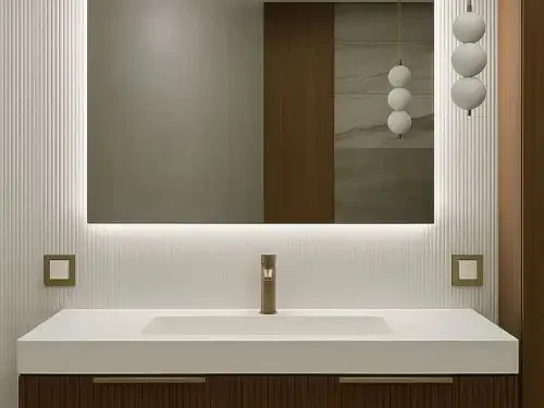 Gương Chữ nhật LED Hậu vuông góc