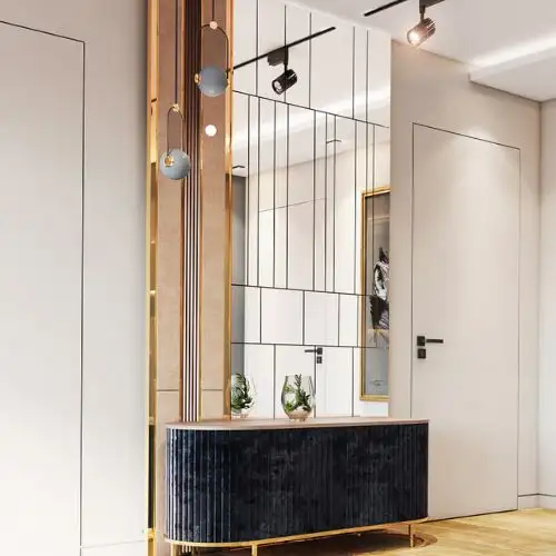 Gương ghép nghệ thuật màu trắng