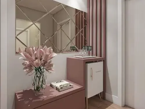 Gương ghép tường màu trà