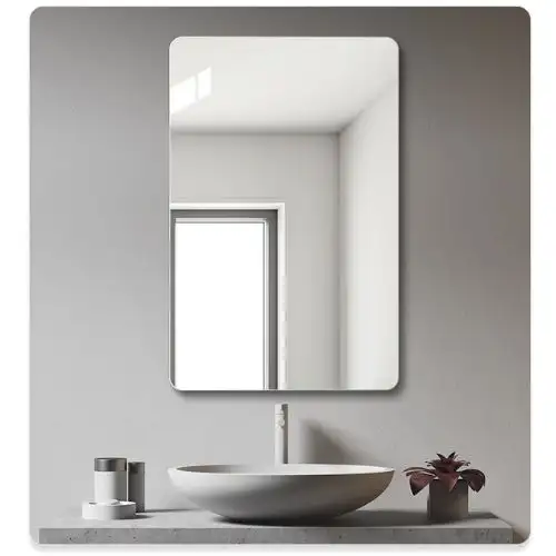 Gương nhà tắm chữ nhật bo góc