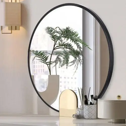 Gương tròn viền thép